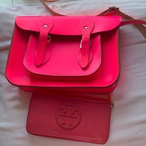 The Leather Satchel Bag & free Tory Burch Wallet